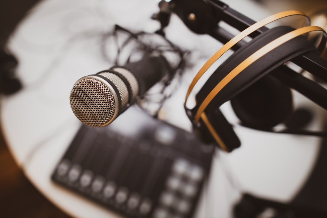 microphone and headphones setup