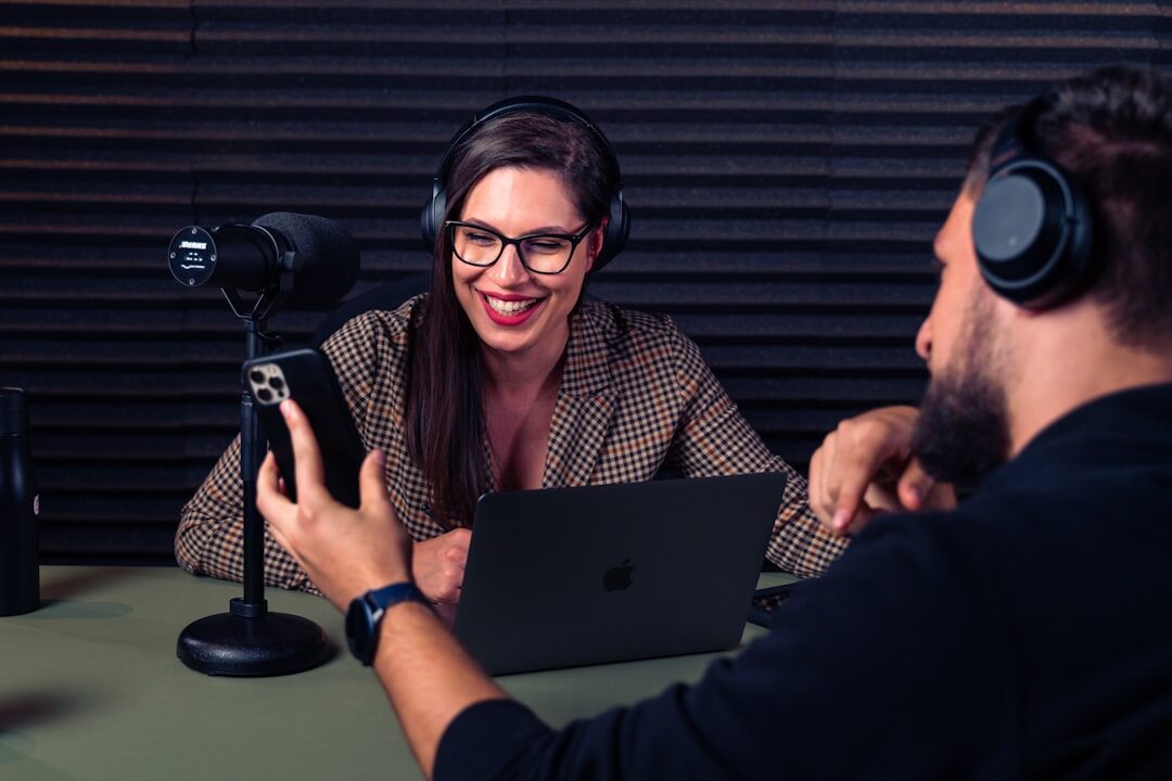people listening to podcast