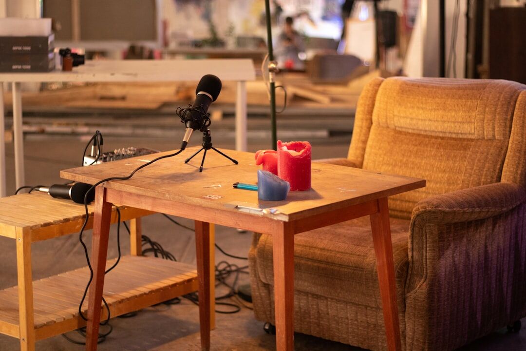 professional podcast studio interior