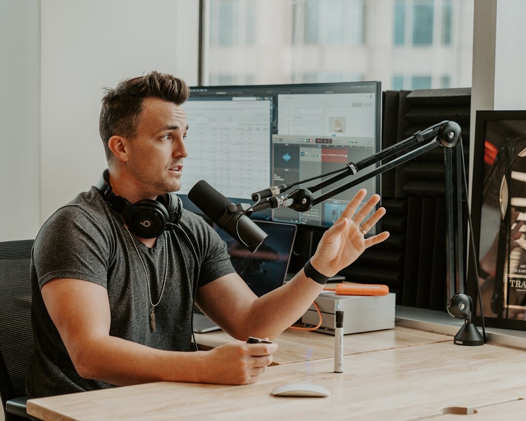 podcast host interviewing guest
