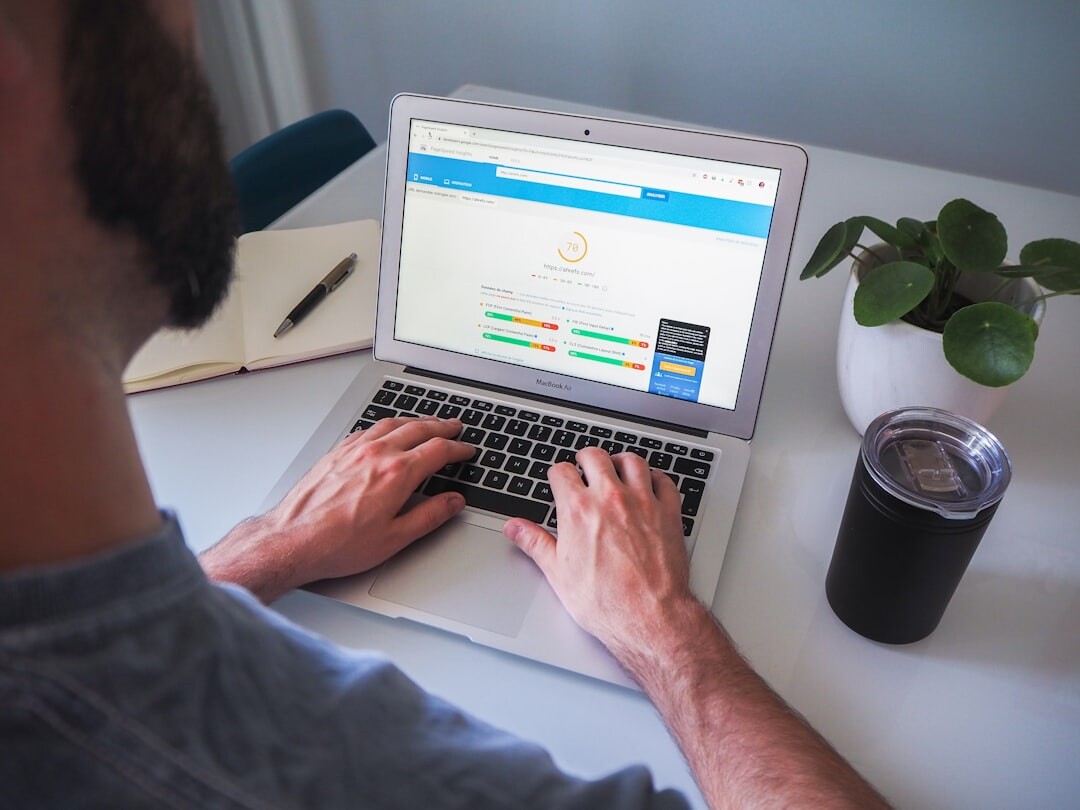 person analyzing website analytics